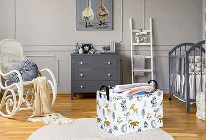 Baby Hamper Storage Basket Collapsible Canvas Women Organizer Bin Gift Shelf Baskets for Home and Kitchen Room Decor