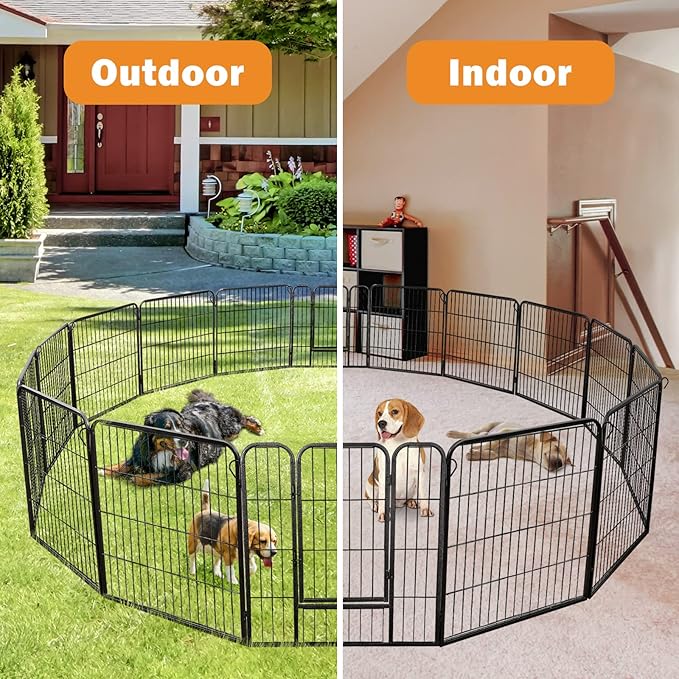 ZENY Dog Playpen Outdoor, Indoor Pet Pen, 16 Panels Dog Fence for Small/Medium Dogs, 32 Inch Heavy Duty Pet Exercise Pen for Rabbit/Puppy/Small Animals Portable Playpen for Yard, RV, Camping