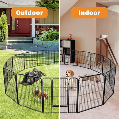 ZENY Dog Playpen Outdoor, Indoor Pet Pen, 16 Panels Dog Fence for Small/Medium Dogs, 32 Inch Heavy Duty Pet Exercise Pen for Rabbit/Puppy/Small Animals Portable Playpen for Yard, RV, Camping
