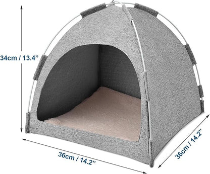 Cat Tent, Cat Houses for Indoor Cats, Quick Assembly and Disassembly, Portable Pet Tent, for Cats, Small Dogs and Other Small Animals (Blue Grey)