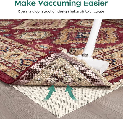 BAGAIL BASICS Non Slip Rug Pad Gripper 2 x 6 Feet Extra Thick Carpet Pads for Area Rugs and Hardwood Floors, Keep Your Rugs Safe and in Place