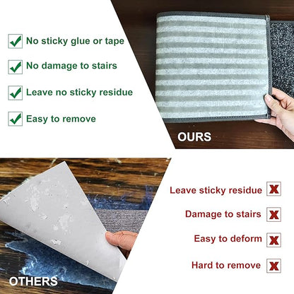 BEQHAUSE Stair Treads for Wooden Steps 28inX9in, Non Slip Carpet Stair Treads Indoor Stair Runners Machine Washable, Soft Stair Rugs Mat Surface Polyester TPE Backing, 4pcs, Charcoal