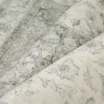 Green Runner Rug 2x8 Washable Vintage Carpet Hallway Kitchen Soft Retro Low Pile Thin Indoor Bedroom Non Slip Oriental Medallion Long Throw Rug for Bathroom Laundry Dining Room
