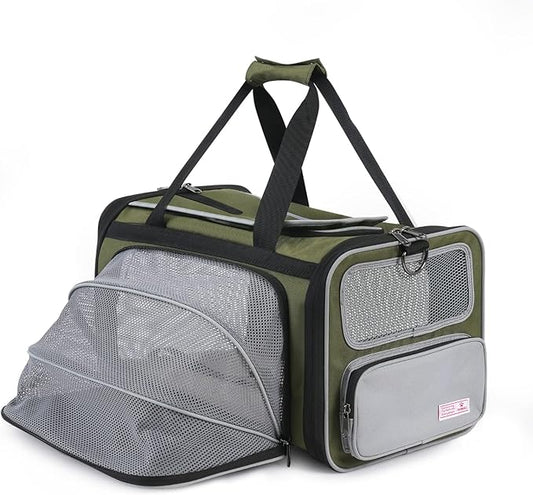Pawaii Pet Carrier, TSA Airline Approved Cat Carrier, Soft Sided Collapsible Pet Travel Carrier, Foldable, Protable, Travel Friendly Pet Travel Carrier for Cats and Puppy
