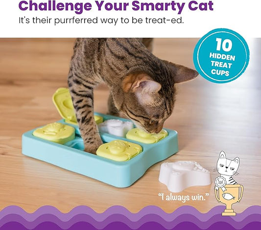 Catstages Kitty Cube Interactive Treat Puzzle Cat Toy, Blue