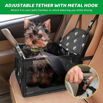 Small Dog Car Seats for Small Dogs,Portable Puppy/Pet Car Booster Seat with Clip-On Leash and Mesh Window for Pet Up to 11 lbs