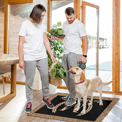 Custom Doormat with Family Name Fashion Personalized Entryway Door Mat Front Door Mat for Outdoor Decor Entrance Mat Customised Rug Christmas Housewarming Gift with Anti-Slip Backing