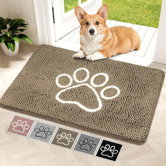Bcoimo Super Absorbent Dog Door Mat, 36"*24" Anti Slip Mat for Muddy Paws, Pet Rugs for Dirty Paws Washable That Absorbs Moisture and Dirt, for Dog Cage and Pet Resting Carpet