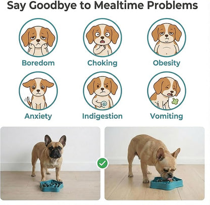 Pet Slow Feeder Bowl for Small Dogs, Puzzle Feeder for Petite Dogs, Anti-Choking, Slow Eating, 350ML Capacity, BPA-Free, Small Size