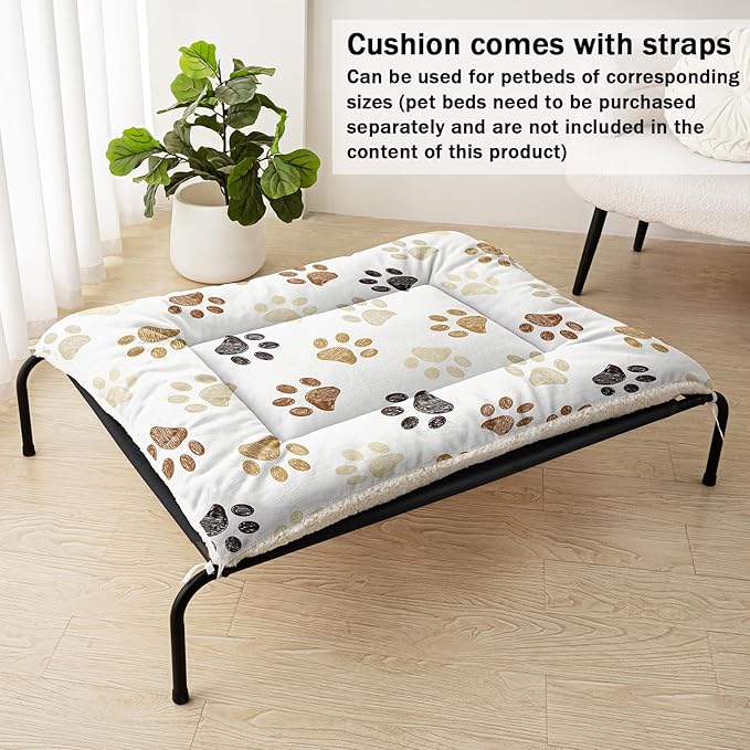 Dog Cat Bed Mat Ultra Soft Fluffy Pet Bed Washable Fashion Dog Crate Beds Comfy Comfy Pet Sleeping Pad Suitable for Pet Raised Bed(42"x32",Woof)