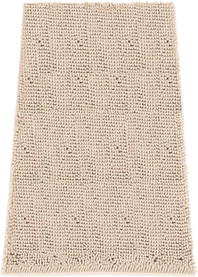 Absorbent Dog Door Mat for Muddy Paws, 72" x 36" Chenille Indoor Mats for Entryway, Trap Dirt Front Door Mat Indoor Entrance Washable Non Slip Soft Beige