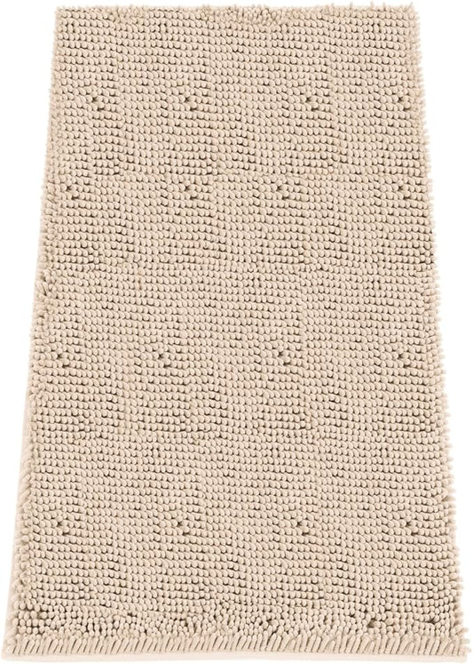 Absorbent Dog Door Mat for Muddy Paws, 72" x 36" Chenille Indoor Mats for Entryway, Trap Dirt Front Door Mat Indoor Entrance Washable Non Slip Soft Beige