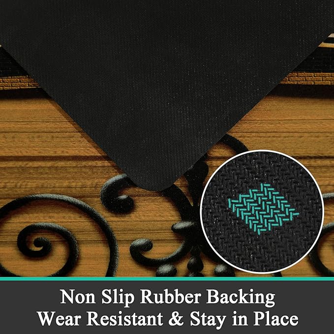 Pauwer Laundry Room Rug Runner 20"x48" Waterproof Rubber Laundry Mat Non Slip Kitchen Mats for Floor Washable Floor Mat Runner Rug for Farmhouse Mudroom Washroom Bathroom Decor