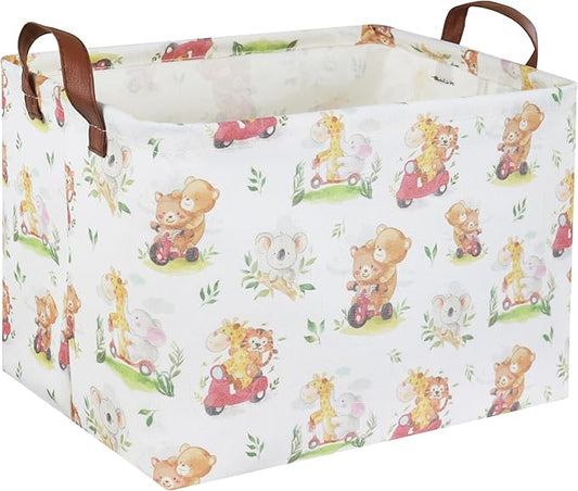 Kids Baby Storage Basket for Boy and Girls - Gift Basket Empty Book Shelf - Rectangular Animal Room Decor for Bedroom Bathroom