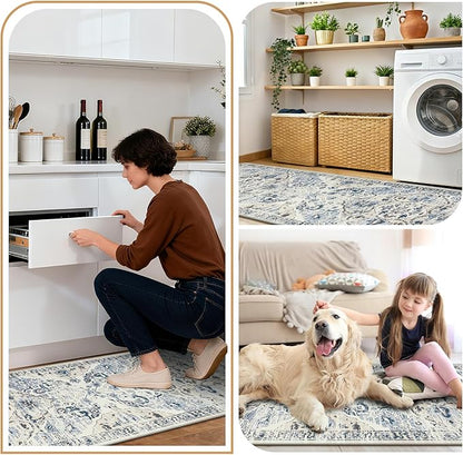 Ileading Anti Fatigue Kitchen Rugs Sets of 2 Cushioned Kitchen Mats for Floor Waterproof Kitchen Mat Set Non Slip Comfort Standing Mat for Kitchen, Office, Sink, Laundry