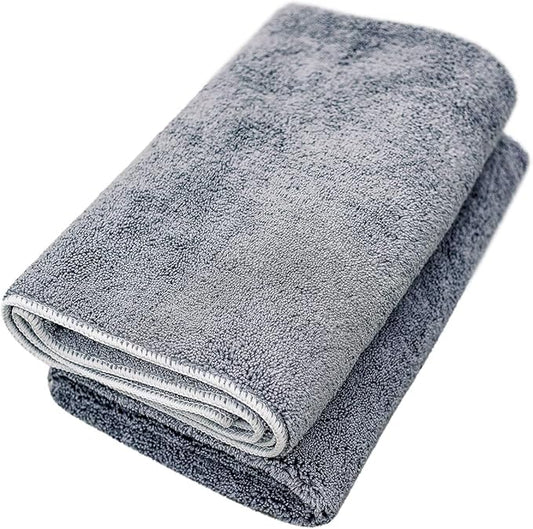 Wooflinen Microfiber Pet Bath Towel, 2-Pack, Ultra-Absorbent, Double Density, Machine Washable for Dogs and Cats