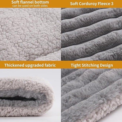 Self Warming Cat Bed, 30x22 Inch Reversible Two-Sided Use Self Heating Mat for Cats and Dogs, Washable Pets Crate Pad for Indoor & Outdoor Use, Non-Slip & Cozy Flannel Base