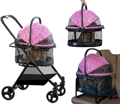 Pet Gear, A Vermont Family Owned Company Since 1936, 3-in-1 Travel System, View 360 Stroller Converts to Carrier and Booster Seat with Easy Click N Go Technology, for Small Dogs & Cats, 4 Colors