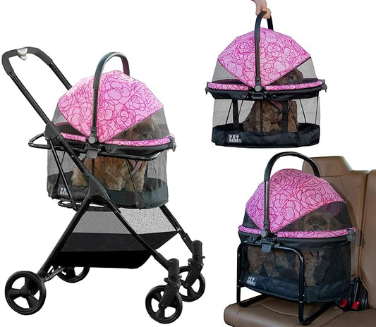 Pet Gear, A Vermont Family Owned Company Since 1936, 3-in-1 Travel System, View 360 Stroller Converts to Carrier and Booster Seat with Easy Click N Go Technology, for Small Dogs & Cats, 4 Colors