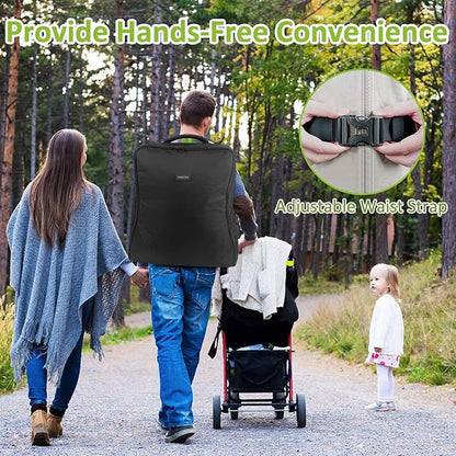 YOREPEK Padded Stroller Bag for Airplane Travel Fits for UPPAbaby MINU,MINU V2,MINU V3, Gate Check Stroller Bag with Large Inner Mesh Pocket, Sturdy Stroller Storage Backpack for Accessories