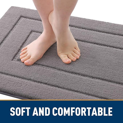 Smiry Dog Door Mat for Muddy Paws, Absorbs Moisture and Dirt, Low-Profile Entryway Mat with Non-Slip Backing, Entry Indoor Outdoor Doormat for Inside Floor (30x20 Inches, Grey, Bordered)