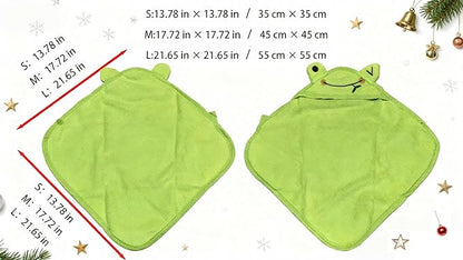 Dog Hooded Bathrobe Towel, Fast Drying Bath Towel Absorbent Warm Blanket Green M