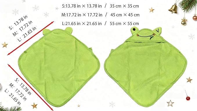 Dog Hooded Bathrobe Towel, Fast Drying Bath Towel Absorbent Warm Blanket Green L