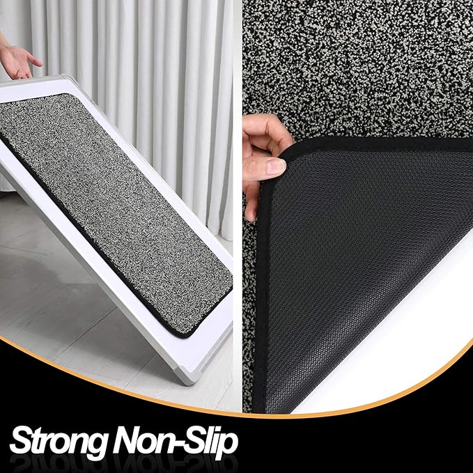 ITSOFT Dirt Trapper Indoor Door Mat & Entrance Rug For Wet Muddy Shoes and Pet Paws, Non-Slip Machine Washable, Shoe Scraper, Absorbent Welcome Dog Mat for Front Door, Entry Way (35x24, Black & White)