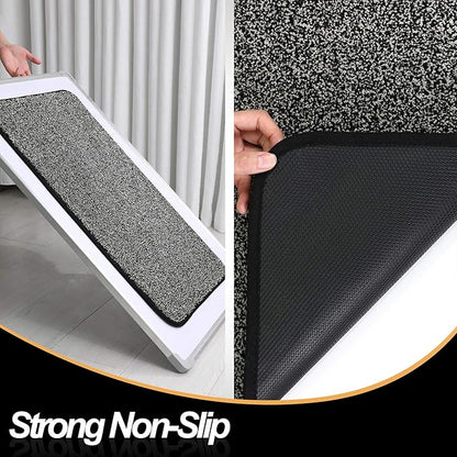 ITSOFT Dirt Trapper Indoor Door Mat & Entrance Rug For Wet Muddy Shoes and Pet Paws, Non-Slip Machine Washable, Shoe Scraper, Absorbent Welcome Dog Mat for Front Door, Entry Way (30x18, Black & White)