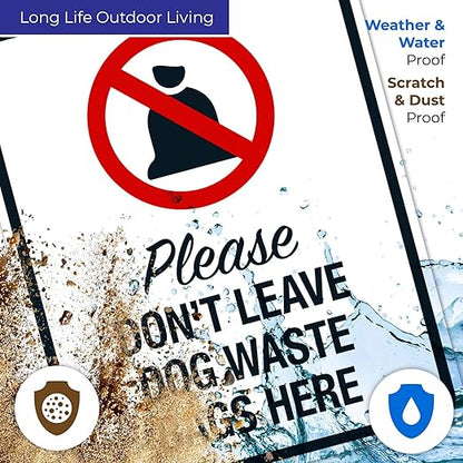 Please Don't Leave Dog Waste Bags Here 24x30 Inches, Rust Free .063 Aluminum, Fade Resistant, Made in USA