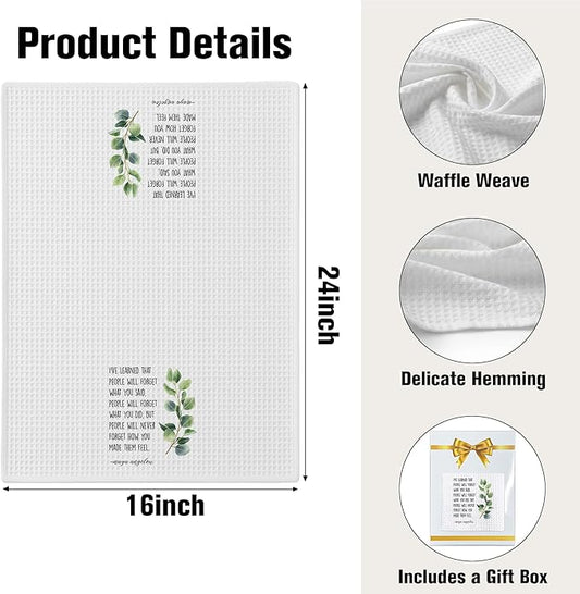 Inspirational Kitchen Hand Towel, Hostess Gift for Women, Christian Quote Waffle Weave Towel, Faith Decor Accent for Kitchen or Bathroom