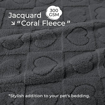 Luciphia Small Dog Blanket Washable Pet Bed Cover Soft Fluffy Puppy Blanket with Premium Fleece 300GSM Cozy Calming Cat Blankets for Indoor Cats Grey 57x40 inch
