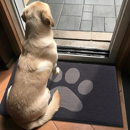 Buganda Dog Door Mat for Muddy Paws, Absorbent Dirt Trapper Non Slip Indoor Doormats, Washable Low-Profile Mat for Mud Dogs, Entryway Carpet for Inside Floor (48x30 Inches, Dark Grey)