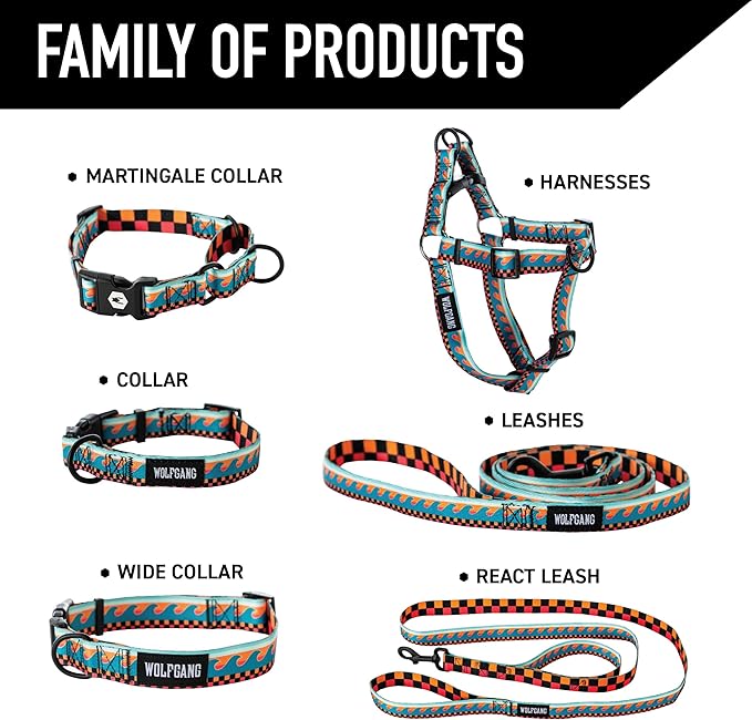 Wolfgang Heavy Duty, Adjustable Dog Collar with Quick Release Nylon Buckle for Walking & Training, BuenaOnda Print, Small