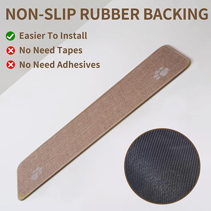 Stair Treads Non Slip Indoor 15PCS, Rubber Backing Stair Runner Rugs for Wooden Steps, Residue Free Stair Carpet Treads for Kids Elders and Pets, Machine Washable Stair Mats, Brown, 8" x 30"
