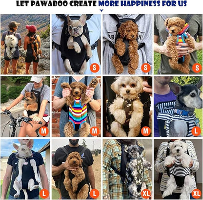 Pawaboo Pet Carrier Backpack, Adjustable Pet Front Cat Dog Carrier Backpack Travel Bag, Legs Out, Easy-Fit for Traveling Hiking Camping for Small Medium Dogs Cats Puppies, Extra Large, Flowers