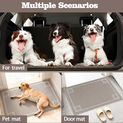 Darkyazi Pet Feeding Mat Large for Dogs and Cats,24"×16" Flexible and Easy to Clean Feeding Mat,Best for Non Slip Waterproof Feeding Mat. (Gray Sand)