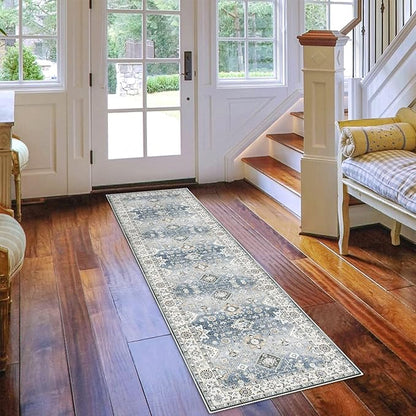 HY HAO YUN LAI Non Slip Runners for Hallways,Washable Long Ultra Soft Kitchen Non Shedding Accent Farmhouse Rugs (Grey, 2 X 7)