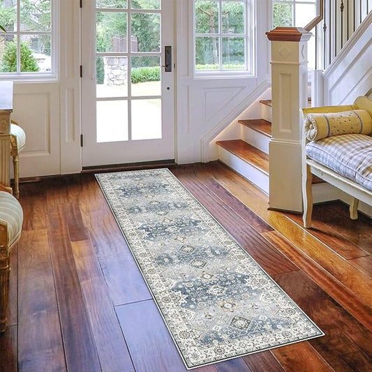 HY HAO YUN LAI Non Slip Runners for Hallways,Washable Long Ultra Soft Kitchen Non Shedding Accent Farmhouse Rugs (Grey, 2 X 7)