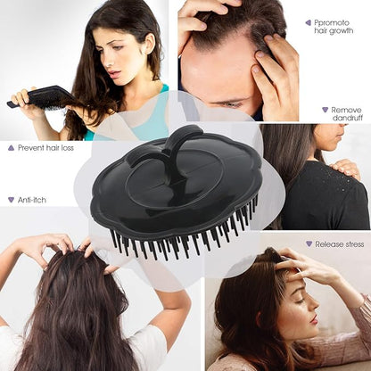 Segbeauty Mens Shampoo Brush, 4pcs Scalp Massage Brushes, Massage Hair Brush Floriated Shower Comb for Deep Cleaning Hair Men's Hand Brush Plastic Growth Beard Brush Pet Grooming Round Palm Brush