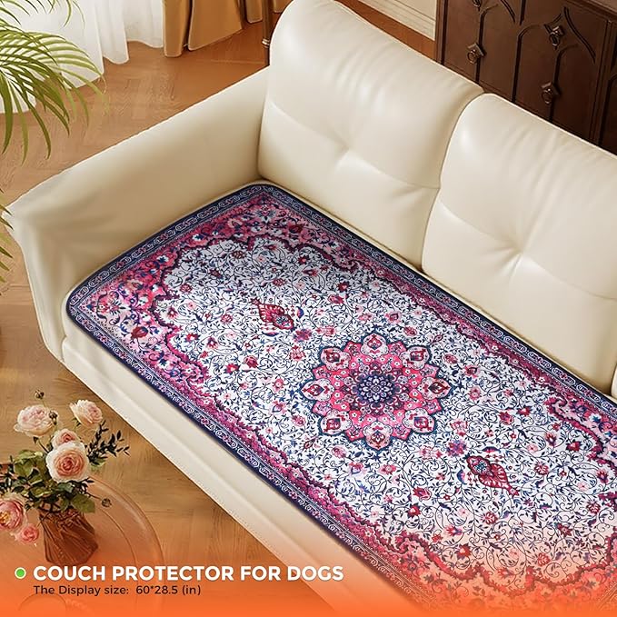 Hompet 2 Pack Super Absorbent Dog Door Mat for Muddy Paws, Washable Pee Pads for Dogs, Reusable Puppy Training Pads, Quick Dry Non-Slip Pet Entryway Rug, Leak-Proof Potty Pad for Indoor Floors 24x60