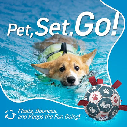 QDAN Dog Balls, World Cup Soccer Ball with Straps, Durable Herding Balls for Small Medium Pet, Puppy Birthday Gifts, Dog Water Toy, Pet Toys Puppy Ball (6 Inch) (Pack of 2)