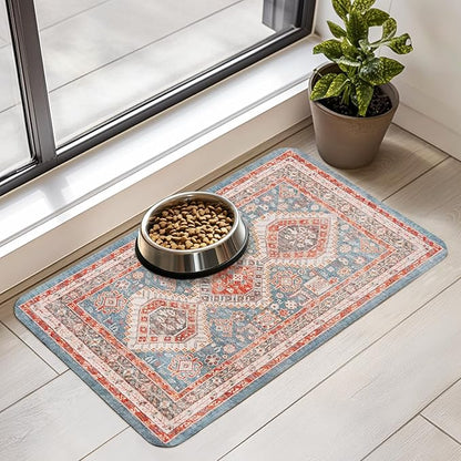 Dog Food Mat for Floors Waterproof Quick Dry Pet Placemat Cat Feeding Bowls Mats for Food and Water, Eco-Friendly Dog Accessories Diatomite Pets Supplies 12" X 20"