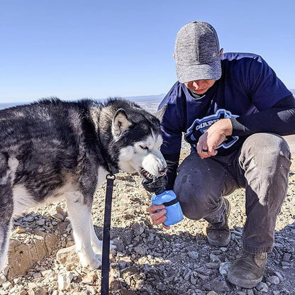 lesotc Dog Water Bottle, Portable Water Dispenser with Bowl, Leak Proof Pet Travel Squeeze Bottle, Puppy Essentials Dog Stuff Accessories for Outdoor Walking, Hiking, Camping