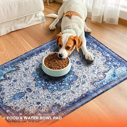 Hompet 2 Pack Super Absorbent Dog Door Mat for Muddy Paws, Washable Pee Pads for Dogs, Reusable Puppy Training Pads, Quick Dry Non-Slip Pet Entryway Rug, Leak-Proof Potty Pad for Indoor Floors 24x35