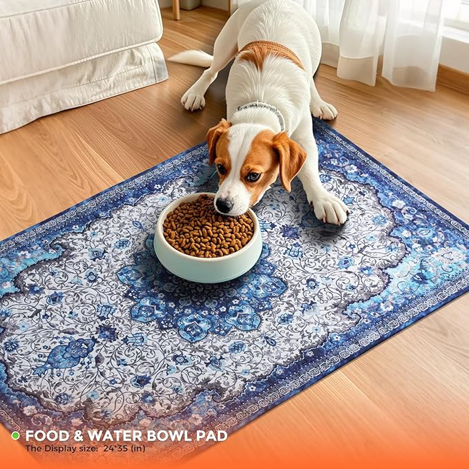 Hompet 2 Pack Super Absorbent Dog Door Mat for Muddy Paws, Washable Pee Pads for Dogs, Reusable Puppy Training Pads, Quick Dry Non-Slip Pet Entryway Rug, Leak-Proof Potty Pad for Indoor Floors 19x30
