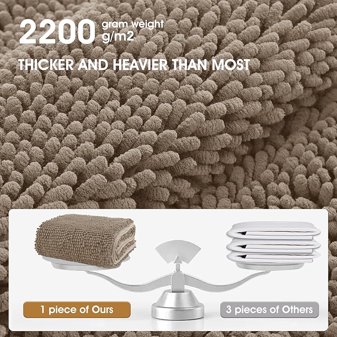 IM HOME Dog Door Mats for Muddy Paws, 30" X 20" Chenille Absorbent Doormat, Non Slip Heavy Dog Rugs for Muddy Paws, Soft Indoor Door Mat for Entryway, Mud Paw, Inside Floor, Beige
