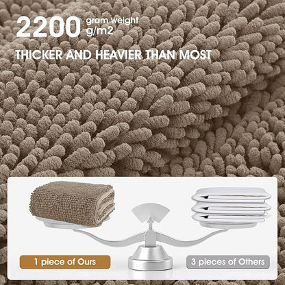 IM HOME Dog Door Mats for Muddy Paws, 30" X 20" Chenille Absorbent Doormat, Non Slip Heavy Dog Rugs for Muddy Paws, Soft Indoor Door Mat for Entryway, Mud Paw, Inside Floor, Beige