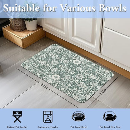 Dog Food Mat for Floors Waterproof Pet Placemat Cat Feeding Bowls Mats for Food and Water, Eco-Friendly Dog Accessories Diatomite Pets Supplies 16" X 24"