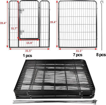 ZENY Dog Fences for The Yard, Camping, Dog Pens Outdoor, Dog Pen Indoor, 8 Panels Dog Playpen for Small/Medium/Dogs, 40 Inch Height Pet Exercise Pen for Rabbit/Puppy/Small Animals